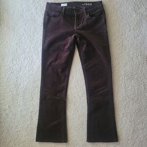 Women's GAP 1969 Skinny Boot corduroy pants, size 29/8petite rich brown